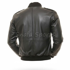 Meilleur prix Veste imperméable coupe-vent en cuir véritable de qualité supérieure pour homme Teinte unie pour l'hiver Disponible en toutes tailles Vente en ligne disponible - Product Image 2