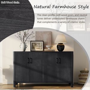 Mobile rustico Mirod a 4 ante in stile farmhouse, finitura naturale, ideale per ingressi o piccoli spazi abitativi - Product Image 4
