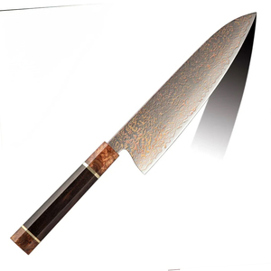 Couteau de cuisine artisanal en cuivre damas avec manches en bois assortis pour la restauration professionnelle et les cuisines domestiques - Product Image 6