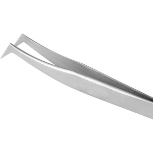 Pince à épiler incurvée en acier inoxydable, pince à épiler de précision en forme de L pour extensions de cils 3D 4D 6D - Argent - Product Image 4
