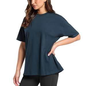 T-shirts surdimensionnés pour femmes, style streetwear décontracté d'été, col rond, manches courtes, 220 grammes, 100% coton, design personnalisé - Product Image 4