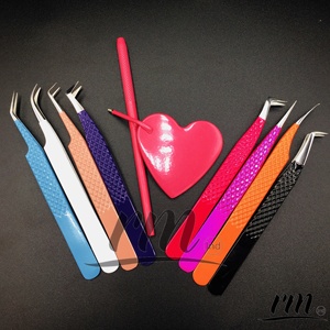 Pince à épiler professionnelle de luxe en acier inoxydable pour extensions de cils, toutes couleurs, anti-magnétique, à pointe fine, pour volume russe - Product Image 5