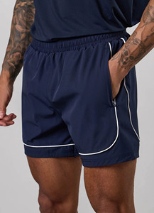 Custom Design Logo Navy <b>Men's</b> Training <b>Shorts</b> Contrast Piping 5" Inch Length Sweat wickable Nylon Fabric Gymwear <b>Shorts</b> For <b>Men</b> - Product Image 4