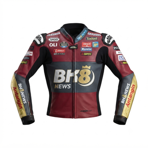 Men’s Cowhide Leather <b>Racing</b> <b>Jacket</b>/Chaqueta MotoCP Style CE Level 2 Armor Motorcycle Track Riding Protective Gear CE - Product Image 1