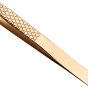 Pince à cils en acier inoxydable doré en forme de L, avec poignée diamantée, pointe en fibre à 90 degrés, pour extensions de cils volume, fournisseur OEM - Product Image 4