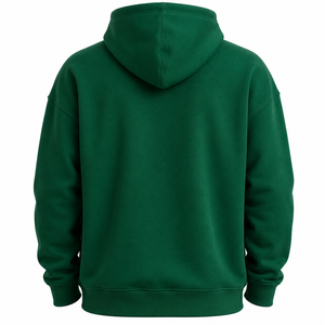Sudadera con Capucha Verde Sólido para Hombre, Corte Regular, Tejido de Algodón, Estilo Casual para Otoño, con Bolsillos y Personalizable - Product Image 2