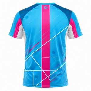 เสื้อทีมแพเดิลผ้าโพลีเอสเตอร์น้ำหนักเบา สีฟ้าอมม่วง พิมพ์ลายแบบซับลิเมชั่น ระบายอากาศได้ดี เสื้อโพลีเอสเตอร์สำหรับเล่นกีฬา - Product Image 4