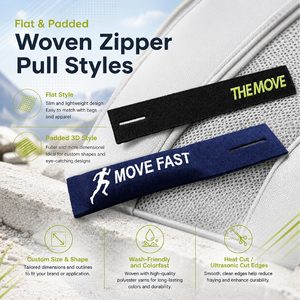 Washable Woven Zipper <b>Puller</b> with Custom Logo Lightweight Zip Pull Tab for Outdoor Products Sportswear and Bags Accessories - Product Image 2