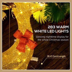 Set di 3 Renne Luminose Dorate per Decorazioni Natalizie da Esterno, Alimentate a Energia Solare LED, per Festività e Natale - Product Image 5