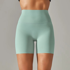 Womens Performance Gym Shorts Quick Dry Fitness Training Running Shorts Stretch Breathable Fabric High <b>Waist</b> Secure Pocket - Product Image 3