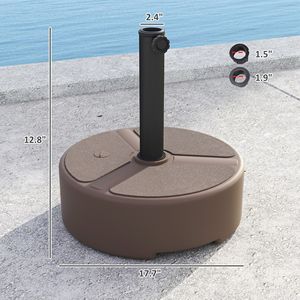 Base per Ombrellone da Esterno Rotonda Resistente, Capacità d'Acqua 40 libbre, per Cortile, 44 libbre con Supporto - Product Image 3