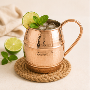 Vente en gros de tasses à Moscow Mule en cuivre pur, finition martelée artisanale, tasses à bière en cuivre massif avec logo personnalisable - Product Image 2