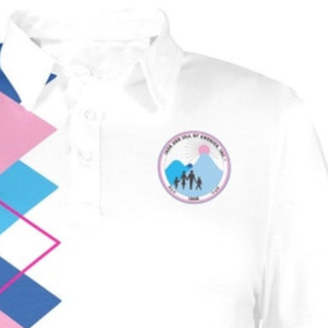 เสื้อโปโลผู้หญิงสั่งทำขายส่ง พิมพ์ลายซับลิเมชั่น สีชมพูฟ้า ลายอาร์ไกล ระบายอากาศได้ดี แห้งเร็ว เสื้อโปโลสำหรับเล่นกีฬา - Product Image 4