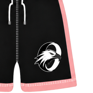 Shorts de football noir et rose pâle respirants pour l'entraînement sportif d'équipe, séchage rapide, avec cordon de serrage élastique à la taille - Product Image 4