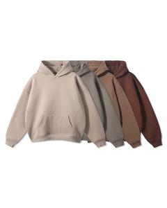 Ensemble de survêtement unisexe marron personnalisé coupe régulière épaules tombantes délavé imprimé léger écologique avec sweat à capuche et pantalon de jogging Hiver - Product Image 2