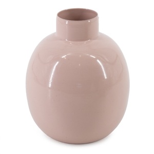 Jarrón Metálico Rosa Pequeño, Moderno y Minimalista, al por Mayor |   Maceta Esférica de Lujo para Centros de Mesa |   Jarrón Esmaltado Mate Personalizado OEM - Product Image 1