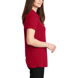 Camiseta Polo de Punto de Manga Corta Roja Sólida para Mujer, Diseño Personalizado 2026, Estilo Casual de Longitud Regular, Teñido Liso, OEM - Product Image 6