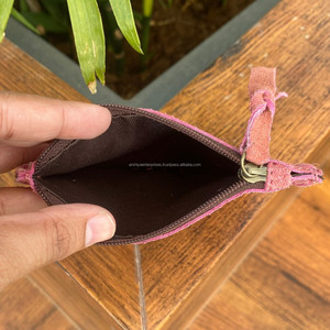OEM personnalisé Designer Point de Botte en Cuir Suédé de Haute Qualité Pochette à Monnaie en Cuir Véritable Mini Portefeuille pour les Femmes - Product Image 6