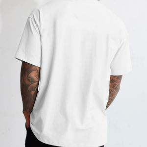 เสื้อยืดโอเวอร์ไซส์ผ้าคอตตอนหนานุ่มคุณภาพสูง พิมพ์โลโก้ตามสั่งสำหรับผู้ชาย เสื้อยืดทรงบ็อกซี่ขนาดใหญ่พิเศษ - Product Image 2