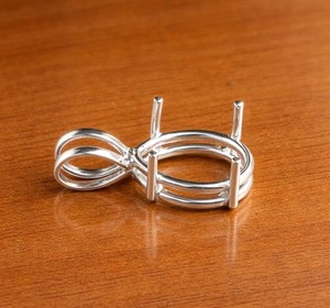 Handmade 925 Silver 8x10mm Pear Prong Semi Mount Designer Charm Pendant Empty Pre Notched Setting DIY Keepsake Jewelry Findings - Product Image 5