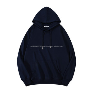 สเวตเตอร์คอกลมแขนยาวแบบสวมหัวสำหรับผู้ชายสเวตเตอร์ผ้าฝ้ายผ้าเฟรนช์เทอร์รีเสื้อสเวตเตอร์มีฮู้ดสำหรับผู้ชาย - Product Image 4