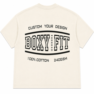 Camiseta Oversize de Corte Cuadrado para Hombre, 100% Algodón, 240GSM, Manga Corta, Cuello Redondo, Casual, con Estampado de Letras y Logotipo Frontal - Product Image 3