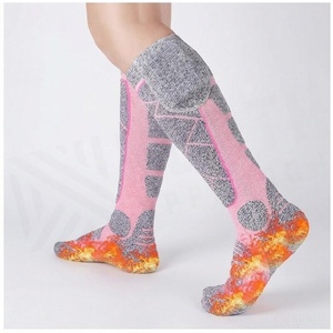 North Approach <b>Knee</b> <b>High</b> <b>Socks</b> Thermo Warm Pink Gray Hiking <b>Socks</b> for Adults Winter Season - Product Image 3
