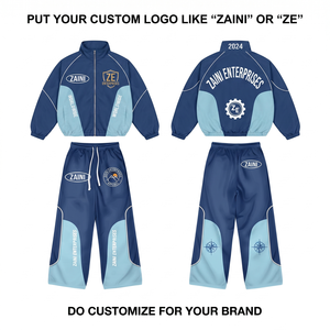 Veste coupe-vent ZAINI Premium 120 GSM respirante et résistante à l'eau en polyester, bleu avec empiècements contrastants, logo personnalisé, sport décontracté - Product Image 1