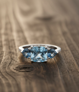 Bague en argent 925 avec pierre précieuse topaze bleue naturelle pour femme, usage quotidien - Product Image 2