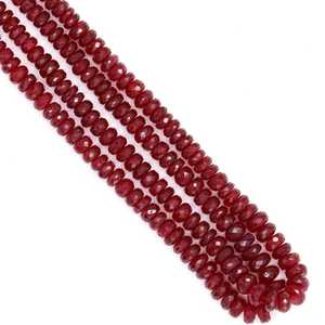 ลูกปัดทับทิมสีแดงทรงรอนเดลเหลี่ยมเพชรพลอย ขนาด 4 มม. 5.5 มม. สำหรับทำเครื่องประดับ สร้อยข้อมือ สร้อยคอ อัญมณี - Product Image 2