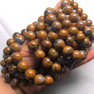 Cuentas de piedras preciosas de pietersita dorada natural, cuentas redondas sueltas para la fabricación de joyas, pulseras, collares y manualidades. - Product Image 4
