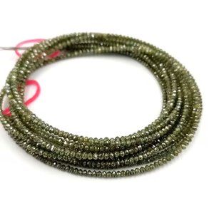 Cuentas Redondas Facetadas de Diamante Verde Natural de 1.5-2.2mm, Cuentas Sueltas de Piedras Preciosas para la Fabricación de Joyería al por Mayor - Product Image 2