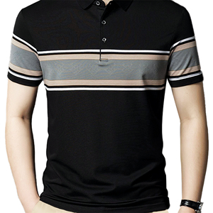 Polo classique à rayures pour homme avec finition soignée – Offre un style épuré et sportif, idéal pour les week-ends. Polo à manches courtes. - Product Image 4