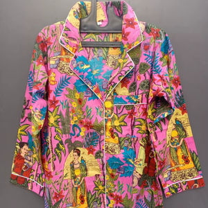 Conjunto de Pijama de Mujer con Estampado Animal, Ropa de Dormir Informal de Verano, Suave y Transpirable, 100% Algodón - Product Image 1