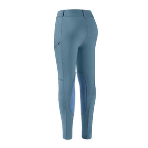 Pantalones de equitación de cintura alta para mujer, azules, con parches de agarre en las rodillas, agarre de silicona, largos, de elastano/algodón, 2026 - Product Image 2