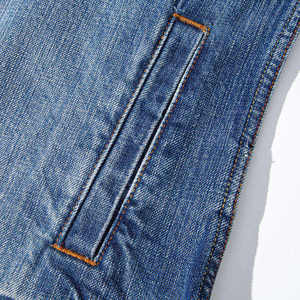 High Quality Breathable Men's Winter <b>Denim</b> <b>Jacket</b> Waterproof Hip Hop Style Front Button Customizable Letter V-neck <b>Jacket</b> - Product Image 6
