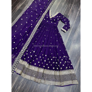 2024 COLLECTION GOWN-WITH-DUPATTA Costumes traditionnels musulmans Anarkali pour mariages et festivals Améliorez votre élégance - Product Image 3