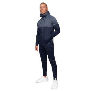 ชุดวิ่งจ๊อกกิ้งมีซิปมีฮู้ดของผู้ชายชุดวอร์ม2ชิ้นระบายอากาศได้ดีชุดใส่ซักโลโก้แบบกำหนดเอง - Product Image 5