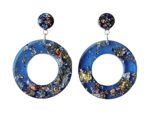 Boucles d'oreilles pendantes en forme de cœur incrustées de résine Boucles d'oreilles en acrylique Lucite pour femmes Bijoux de mode - Product Image 2