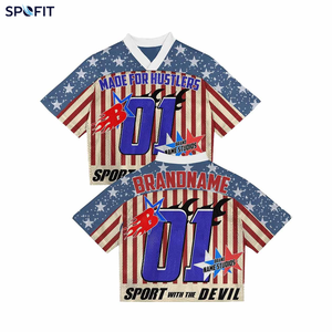 Maillot de football américain personnalisé rétro camouflage en polyester coupe ample avec maille, vente en gros - Product Image 3