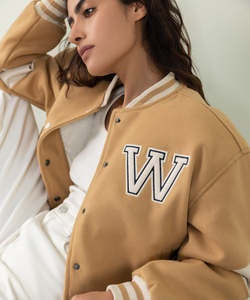 Women's Classic Varsity Letterman Jacket College Style Baseball Bomber <b>Coat</b> Casual Streetwear Fashion Outerwear Premium Quality - Product Image 3
