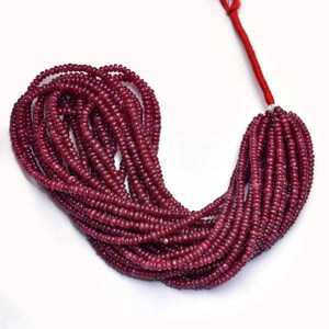 Perles rondes lisses en rubis AAA 3,50 mm-4 mm, rubis rouge Longido naturel, pierres semi-précieuses, perles en vrac pour la fabrication de bijoux. - Product Image 2