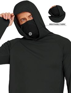 Sudadera con Capucha para Pesca al por Mayor OEM con Máscara Facial, Manga Larga, Secado Rápido, Transpirable, UPF50, Ropa de Pesca Personalizada para Hombre - Product Image 4