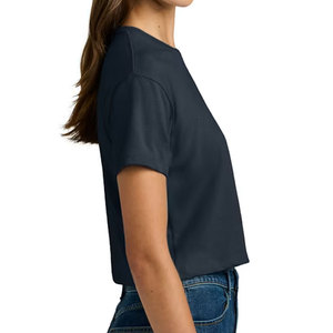 Custom Made Workout Sport Women <b>Crop</b> T-Shirt Summer Breathable Knit Short Sleeve Athletic <b>Crop</b> T-Shirt Bulk Manufacturer - Product Image 5
