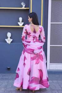 Vestidos de Fiesta para Mujer, Combinación de Estilos Tradicionales Indios y Occidentales, Tela de Organza, Diseño Moderno, Alta Calidad, Listos para Usar, Talla 4 - Product Image 4