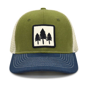 Casquette Trucker Unisexe Orange et Grise avec Patch Brodé Arbre, Dos en Maille, Fermeture Snapback Réglable, Design Décontracté à 6 Panneaux - Product Image 4