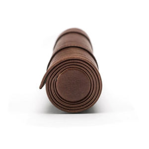 Roll-Up Leather <b>Backgammon</b> <b>Set</b> with Dice and Counters Foldable Game Board for Outdoor Party Play - Product Image 3