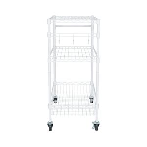 Carrello Portaoggetti Multiuso a 3 Ripiani Bianco con Ruote, Capacità 495 libbre, per Soggiorno e Bagno - Product Image 2