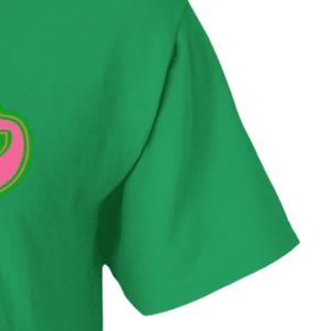 T-shirt vert imprimé à l'écran, manches courtes, col rond, en coton, motif graphique, décontracté, mode streetwear, haut personnalisé en coton - Product Image 5