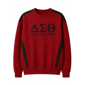 Sudadera Delta Sigma Theta con Cuello Redondo, Color Rojo Crema, Manga Raglán, Unisex, Informal, Tejida, para Otoño - Product Image 6